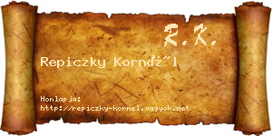Repiczky Kornél névjegykártya
